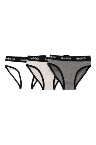 3 culottes en coton biologique - Gris chiné