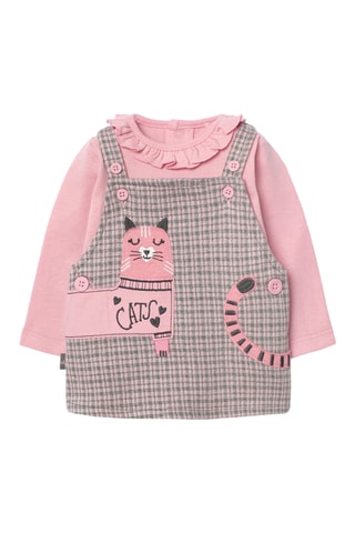 Body et robe-salopette - Rose