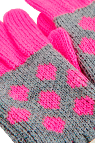Gants - Rose et gris