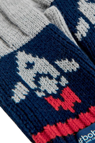 Gants - Rouge, bleu et gris