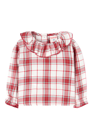 Blouse et robe-salopette en velours - Rouge