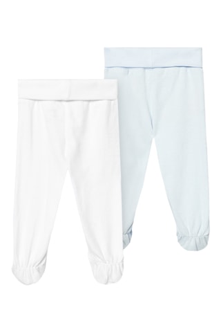 2 leggings - Blanc et bleu