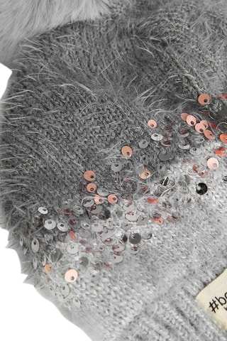 Bonnet à pompon - Gris