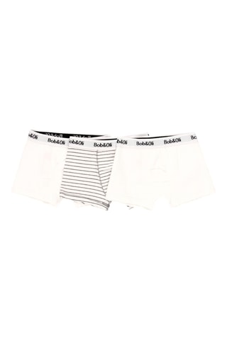3 boxers en coton biologique - Noir, blanc et gris