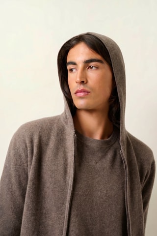 Gilet à capuche Neurre 100% cachemire - Gris