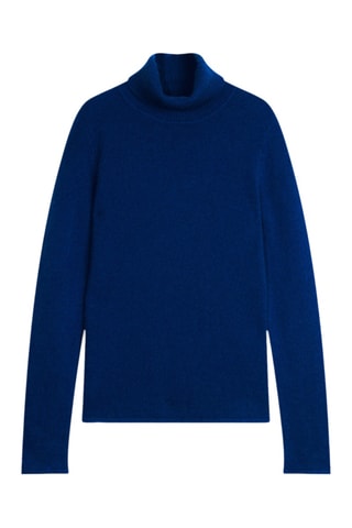 Pull Linda 100% cachemire, 4 fils - Col roulé - Bleu