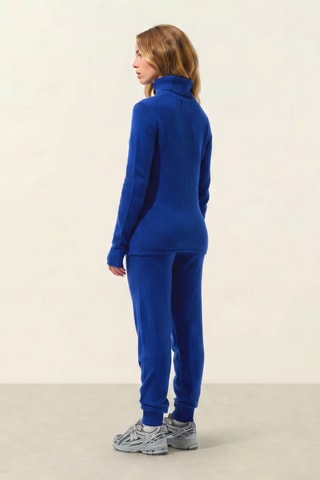 Pull Linda 100% cachemire, 4 fils - Col roulé - Bleu