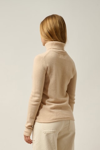 Pull Linda 100% cachemire, 4 fils - Col roulé - Beige