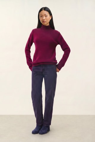 Pull Linda 100% cachemire, 4 fils - Col roulé  - 268 g - Rouge