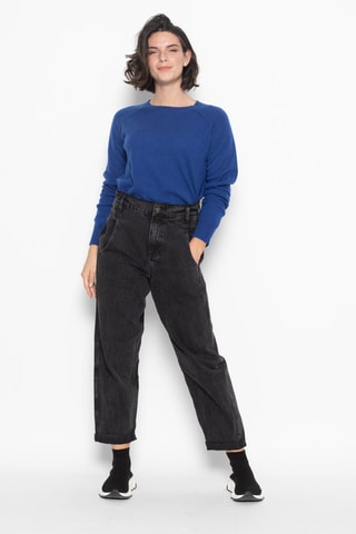Pull Etret 100% cachemire, 2 fils - Col rond - Bleu