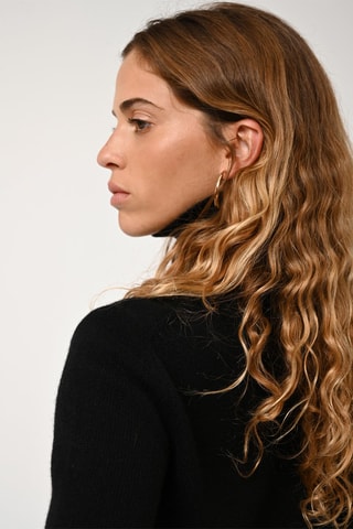 Pull Suzie 100% cachemire, 2 fils - Col roulé - Noir