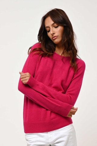 Pull Etret 100% cachemire - Col rond - Rose