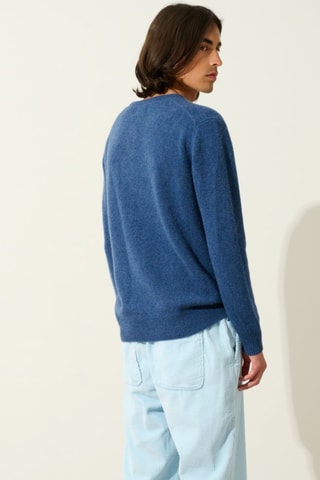 Pull Victo 100% cachemire, 4 fils - Col rond - Bleu