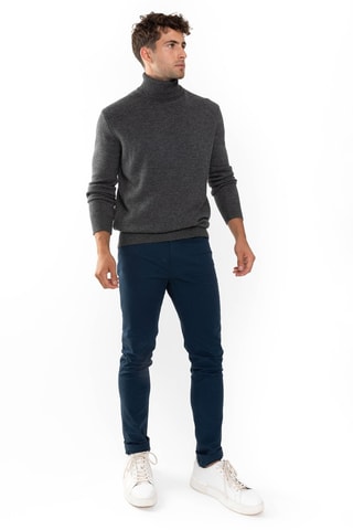 Pull Martin 100% cachemire, 4 fils - Col montant - Gris