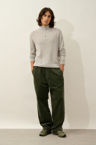 Pull Candice 100% cachemire, 2 fils - Col montant zippé - Gris