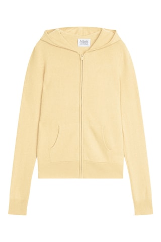 Gilet à capuche Colombis 100% cachemire, 2 fils - Jaune