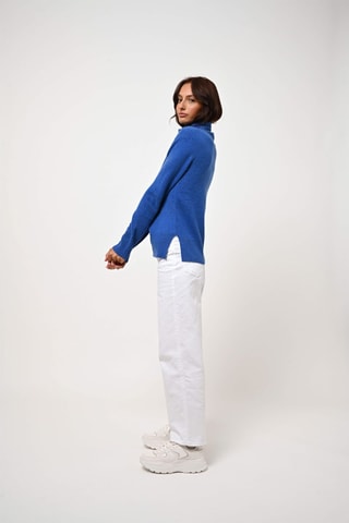 Pull Fornet 100% cachemire - Col roulé - Bleu