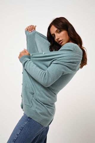 Gilet Cimet 100% cachemire - Col en V - Vert