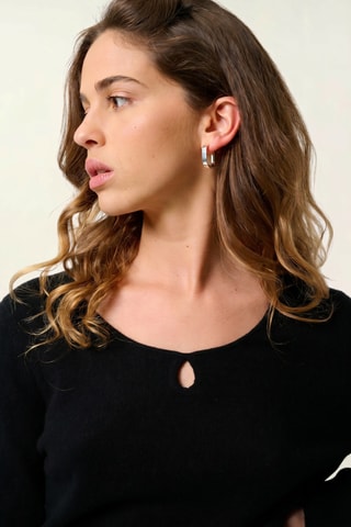 Pull Glyder 100% cachemire, 2 fils - Col rond - Noir