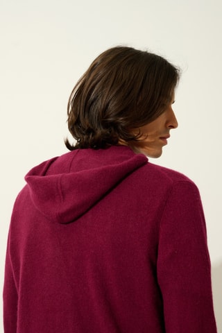 Gilet à capuche Neurre 100% cachemire - Rouge