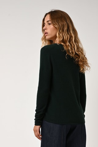 Pull Galise 100% cachemire - Col en V - Cyprès - Vert
