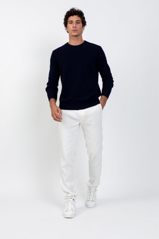 Pull Victo 100% cachemire, 4 fils - Col rond - Bleu