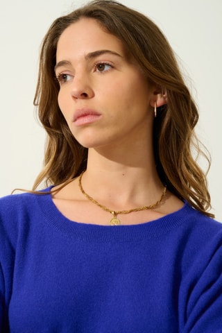 Pull Goléon 100% cachemire - Col rond - Bleu