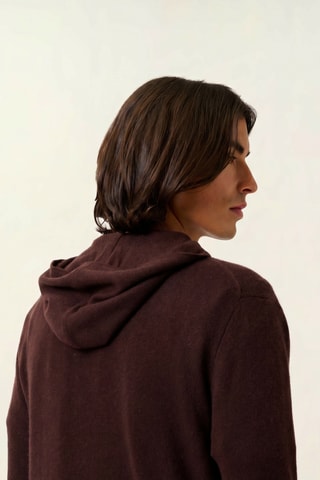Gilet à capuche Neurre 100% cachemire - Marron