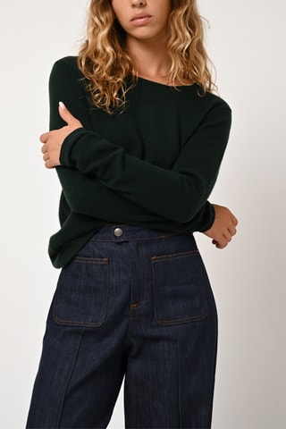Pull Epéna 100% cachemire - Col rond - Cyprès - Vert