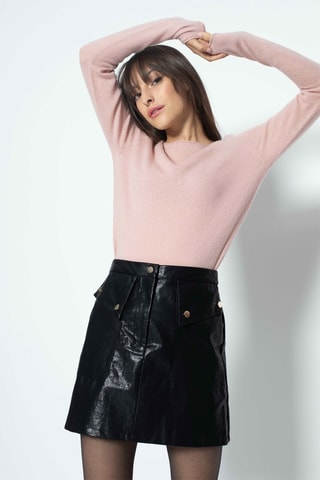 Pull Criou 100% cachemire, 2 fils - Encolure bateau - Rose