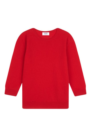 Pull Estaris 100% cachemire, 2 fils - Col rond - Rouge