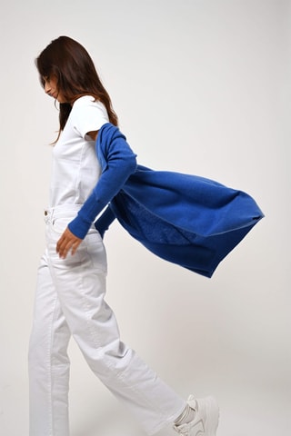 Veste longue Chésery 100% cachemire - Bleu
