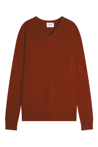 Pull Victor 100% cachemire, 4 fils - Col en V , 268 g - Marron