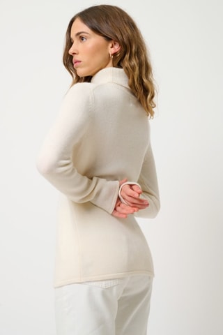 Pull Linda 100% cachemire, 4 fils - Col roulé - 268 g - Blanc