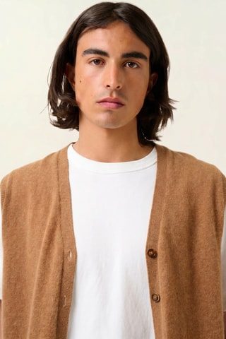 Gilet sans manches Hugo 100% cachemire - Col en V - Marron