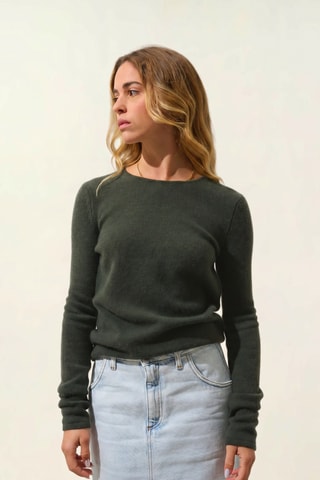 Pull Ivy 100% cachemire, 4 fils - Col rond - Vert