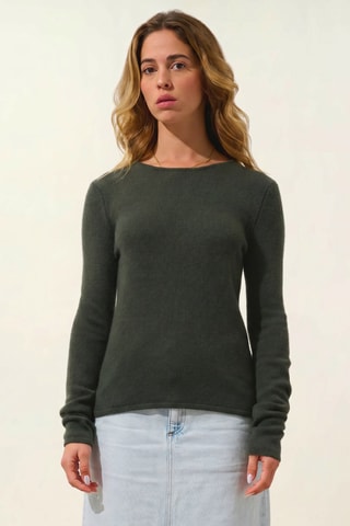 Pull Ivy 100% cachemire, 4 fils - Col rond - Vert