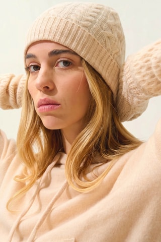 Bonnet Scott 100% cachemire, 4 fils - Beige