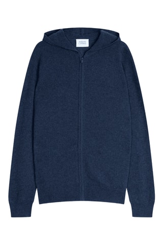 Gilet à capuche Neurre 100% cachemire - Bleu