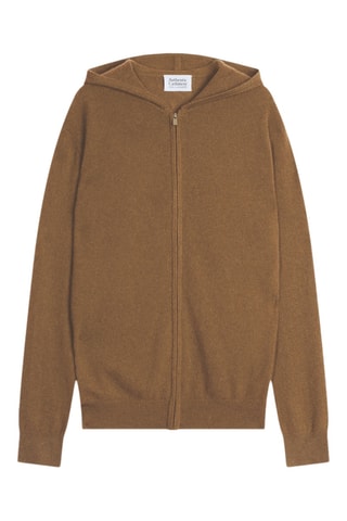 Gilet à capuche Neurre 100% cachemire - Marron