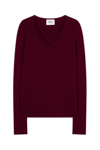 Maglia Chelsea 100% cashmere, 4 fili ?* - Collo a V - Rosso
