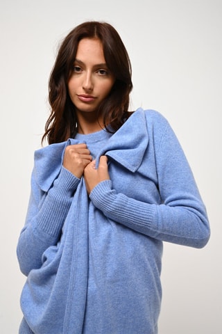 Veste longue Chésery 100% cachemire - Bleu