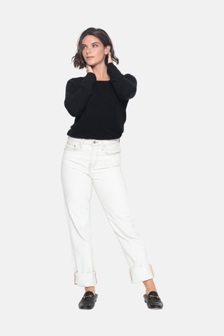 Pull Epéna 100% cachemire, 2 fils - Encolure en U - Noir