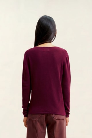 Maglia Galise 100% cashmere, 2 fili - Collo a V - Rosso