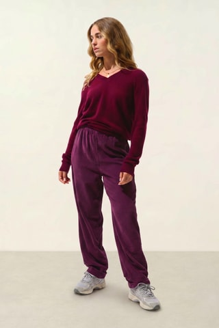 Maglia Gardoria 100% cashmere, 2 fili - Collo a V - Rosso