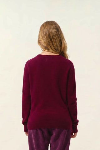Maglia Gardoria 100% cashmere, 2 fili - Collo a V - Rosso