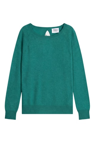 Pull Dibona 100% cachemire, 2 fils - Col bateau - Vert