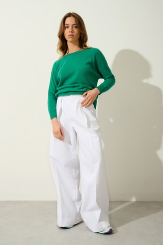 Maglia Goléon 100% cashmere 2 fili - Verde