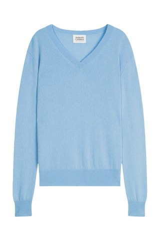 Maglia Gardoria 100% cashmere - Collo a V - Blu