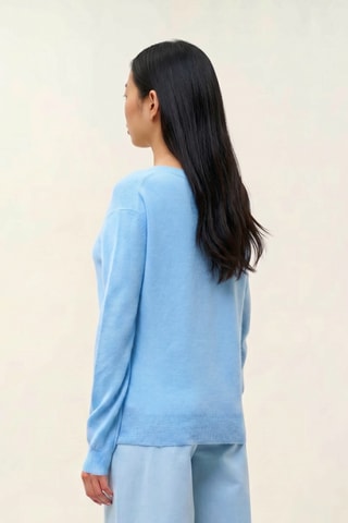 Maglia Gardoria 100% cashmere - Collo a V - Blu